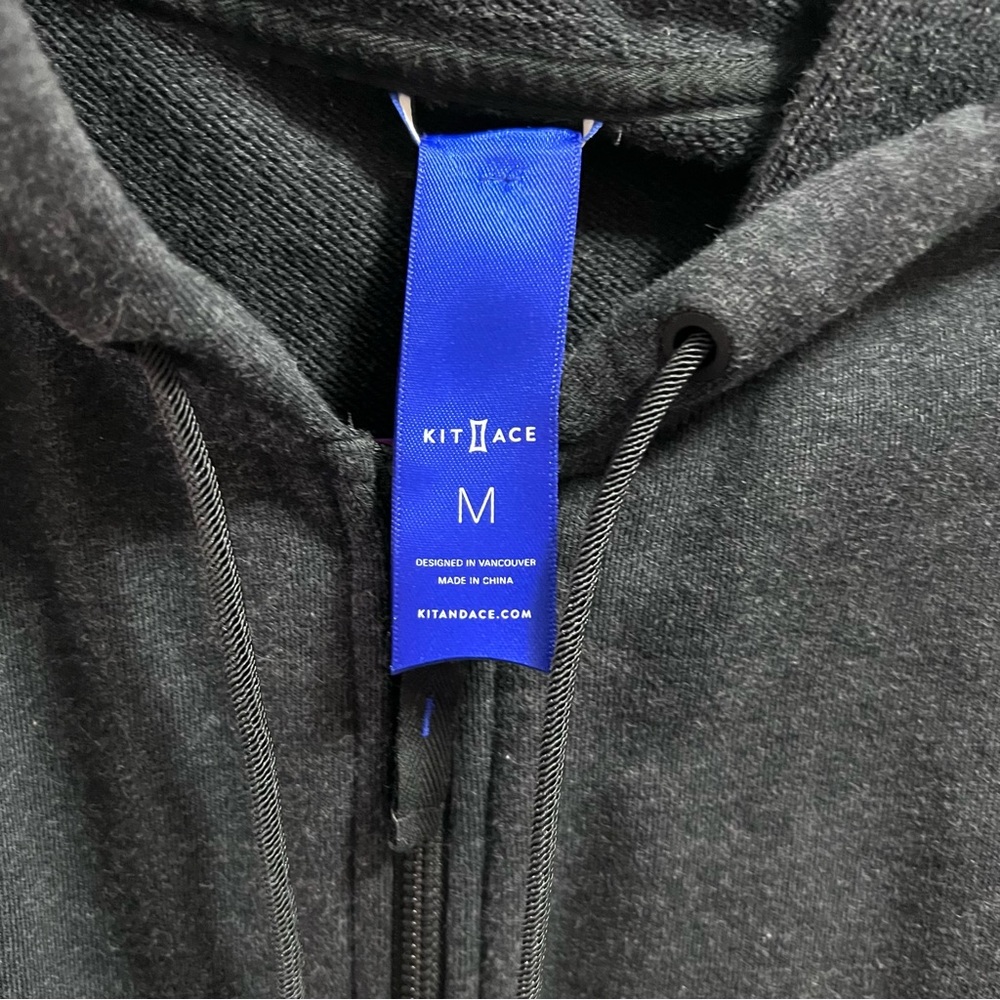 Kit and Ace 100% Cotton Zip Hoodie Size M Dark Gray - Picture 9 of 10